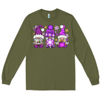 Army Green Purple Winter Gnomies Long Sleeve Tee - BundleAndBundleShop
