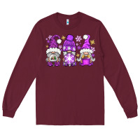 Burgundy Purple Winter Gnomies Long Sleeve Tee - BundleAndBundleShop