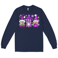 Navy Purple Winter Gnomies Long Sleeve Tee - BundleAndBundleShop