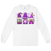 White Purple Winter Gnomies Long Sleeve Tee - BundleAndBundleShop
