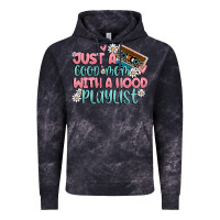 Cloud Black just a good mom with a hood playlist Vintage Hoodie - MaliasSmallBusiness