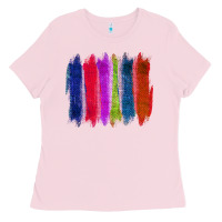 Bubblegum Pink Colored Jute Brush Strokes Ladies Tee - Bettercallsaul