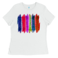White Colored Jute Brush Strokes Ladies Tee - Bettercallsaul