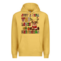 Antique Gold just a girl who loves reindeers Premium Hoodie - CowGirlArtShop