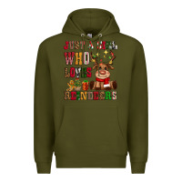 Army Green just a girl who loves reindeers Premium Hoodie - CowGirlArtShop