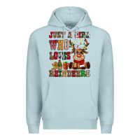 Blue Mist just a girl who loves reindeers Premium Hoodie - CowGirlArtShop