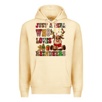 Pina Colada just a girl who loves reindeers Premium Hoodie - CowGirlArtShop