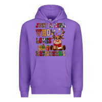Purple just a girl who loves reindeers Premium Hoodie - CowGirlArtShop