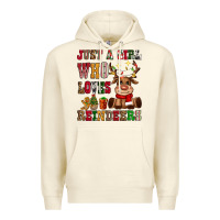 Sandshell just a girl who loves reindeers Premium Hoodie - CowGirlArtShop