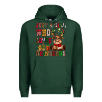 Sports Green just a girl who loves reindeers Premium Hoodie - CowGirlArtShop