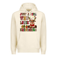 Tofu just a girl who loves reindeers Premium Hoodie - CowGirlArtShop
