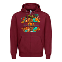 Burgundy cna pumpkin nurse Zipper Hoodie - NancyCooperArtShop