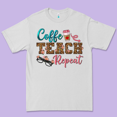 Coffee Teach Repeat Premium Tee Designed By Bundleandbundleshop