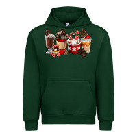 Forest Green Chocolate Love Coffee Cups Urban Hoodie - FaDigitalArtStudio