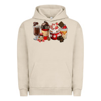 Pigment French Oak Chocolate Love Coffee Cups Urban Hoodie - FaDigitalArtStudio