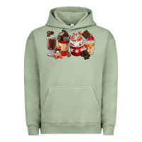 Pigment Oil Green Chocolate Love Coffee Cups Urban Hoodie - FaDigitalArtStudio