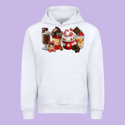 Chocolate Love Coffee Cups Urban Hoodie Designed By Fadigitalartstudio