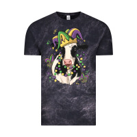 Cloud Black mardi gras cow Vintage Tee - MaliasSmallBusiness