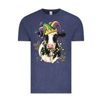 Vintage Denim mardi gras cow Vintage Tee - MaliasSmallBusiness
