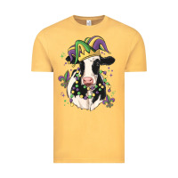 Vintage Mustard mardi gras cow Vintage Tee - MaliasSmallBusiness