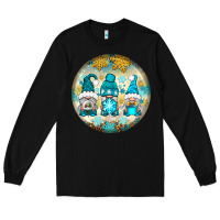 Black Winter Gnomies Ornament Long Sleeve Tee - BundleAndBundleShop