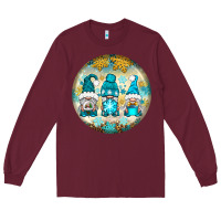 Burgundy Winter Gnomies Ornament Long Sleeve Tee - BundleAndBundleShop