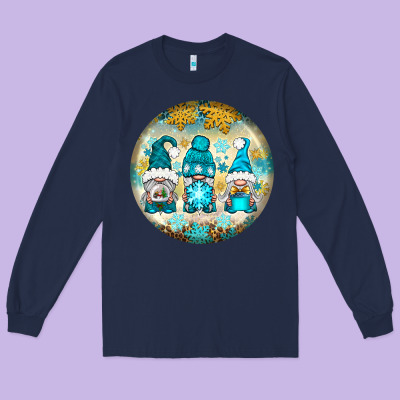 Winter Gnomies Ornament Long Sleeve Tee Designed By Bundleandbundleshop