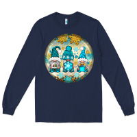Navy Winter Gnomies Ornament Long Sleeve Tee - BundleAndBundleShop