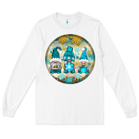White Winter Gnomies Ornament Long Sleeve Tee - BundleAndBundleShop