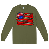 Army Green leopard baseball flag5 Long Sleeve Tee - JahusDesignShop