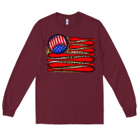 Burgundy leopard baseball flag5 Long Sleeve Tee - JahusDesignShop