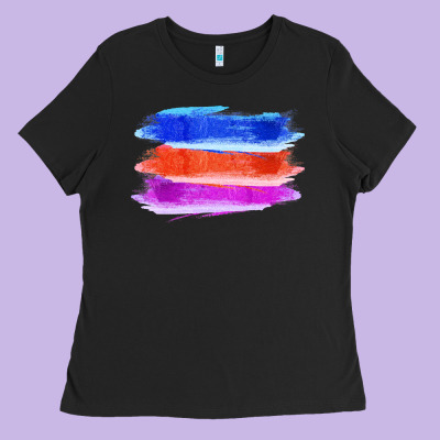 Blue Orange Purple Colored Triple Brush Strokes Ladies Tee Designed By Bettercallsaul