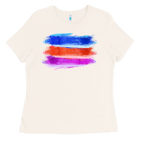 Bone Blue Orange Purple Colored Triple Brush Strokes Ladies Tee - Bettercallsaul