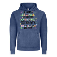 Vintage Denim reading because realitys overrated Vintage Hoodie - MaliasSmallBusiness