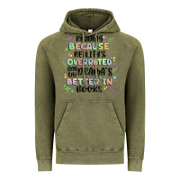 Vintage Olive reading because realitys overrated Vintage Hoodie - MaliasSmallBusiness