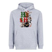 Heather Grey ho ho ho heifer cow gnomies Heavyweight Hoodie - CowGirlArtShop