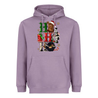 Lavender ho ho ho heifer cow gnomies Heavyweight Hoodie - CowGirlArtShop