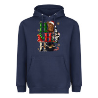 Navy ho ho ho heifer cow gnomies Heavyweight Hoodie - CowGirlArtShop