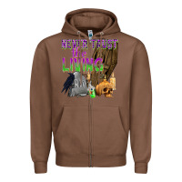 Chestnut Never Trust The Living Zipper Hoodie - texasbilliewilder