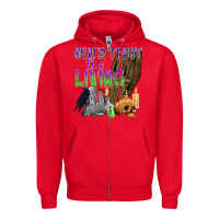 Red Never Trust The Living Zipper Hoodie - texasbilliewilder