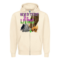 Sandshell Never Trust The Living Zipper Hoodie - texasbilliewilder