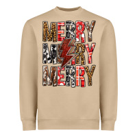 Mushroom Merry Merry Merry Christmas Lightning Bolt Heavyweight Sweatshirt - BundleAndBundleShop