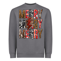 Storm Merry Merry Merry Christmas Lightning Bolt Heavyweight Sweatshirt - BundleAndBundleShop