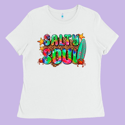 Salty Soul Ladies Tee Designed By Adodesignshop
