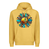 Antique Gold sunset sunflower Premium Hoodie - JahusDesignShop