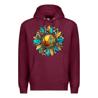 Burgundy sunset sunflower Premium Hoodie - JahusDesignShop