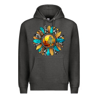 Charcoal Heather sunset sunflower Premium Hoodie - JahusDesignShop