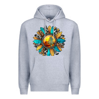 Heather Grey sunset sunflower Premium Hoodie - JahusDesignShop