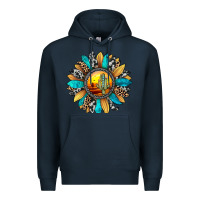 Navy sunset sunflower Premium Hoodie - JahusDesignShop