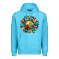 Ocean Blue sunset sunflower Premium Hoodie - JahusDesignShop